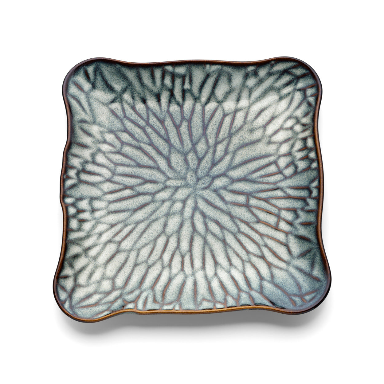 Het Lotus Ice vierkante bord - grijsbruin - XL