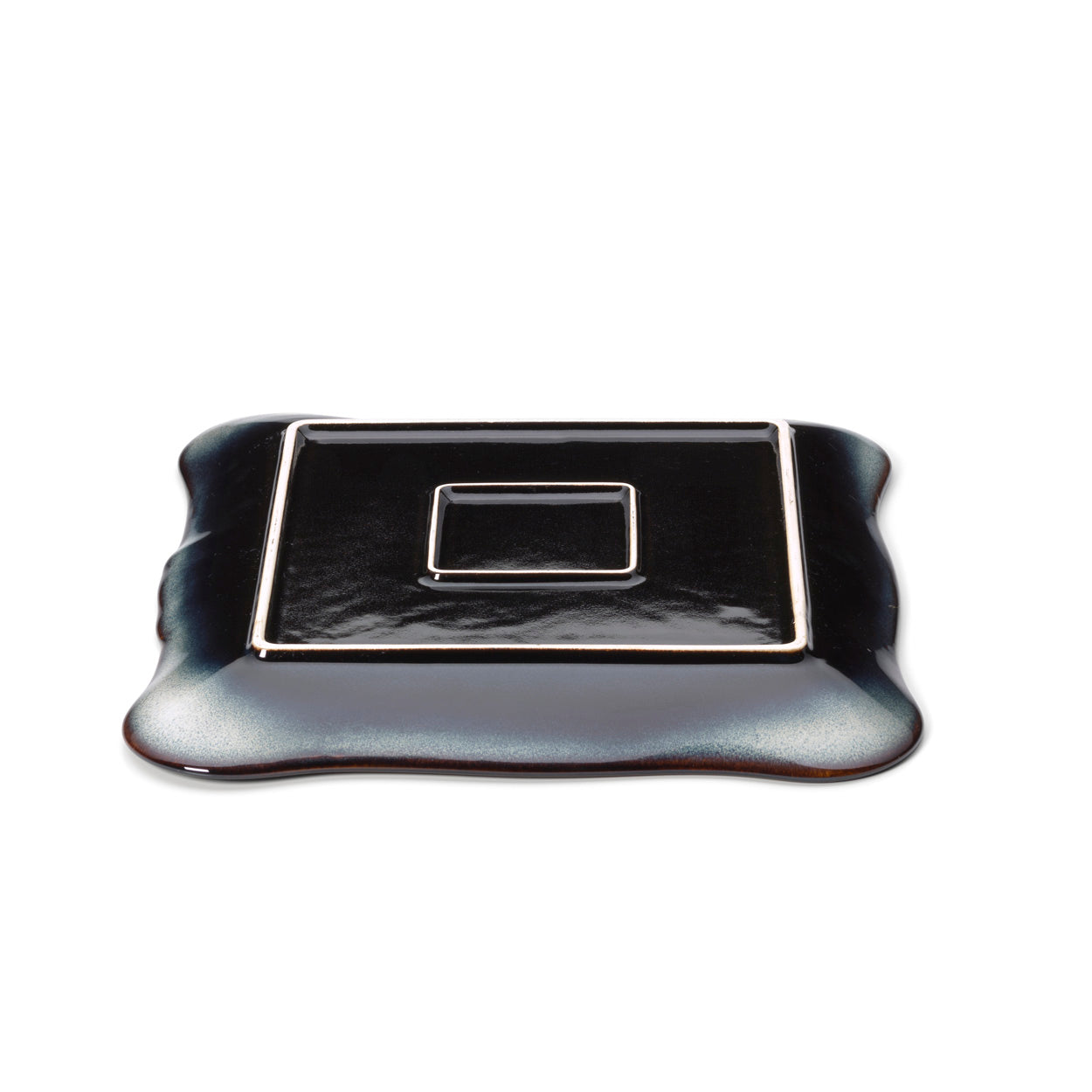 Het Lotus Ice vierkante bord - grijsbruin - XL