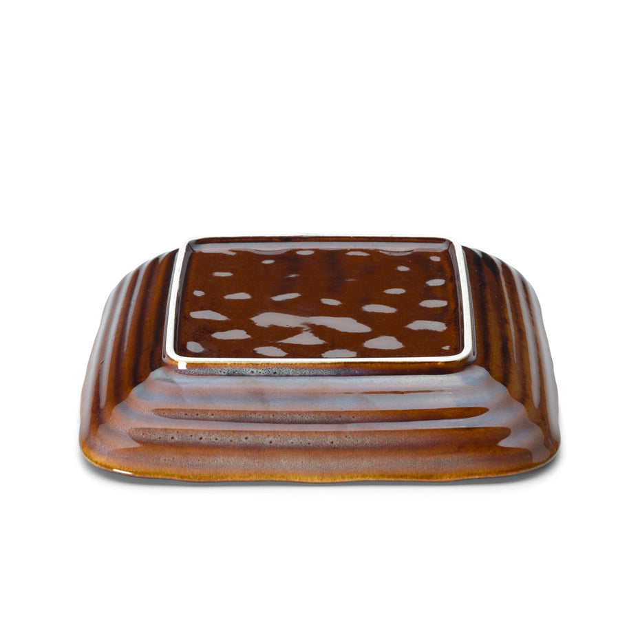 Smoked Horizon vierkant bord - bruin-grijs - M