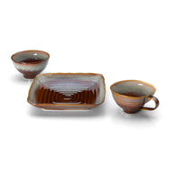 Smoked Horizon vierkant bord - bruin-grijs - M