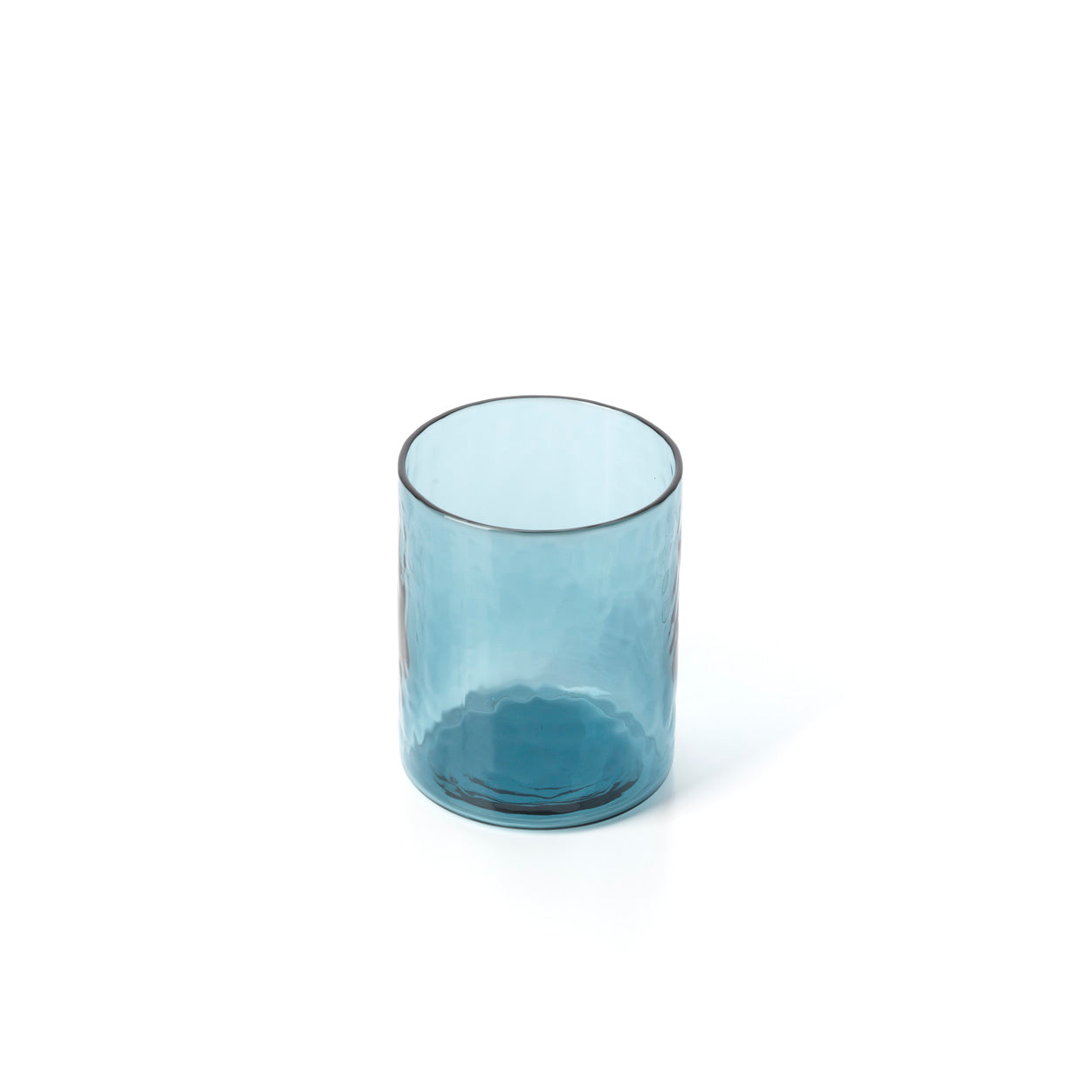 De azuurkleurige gehamerde hoge tumbler - blauw