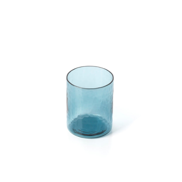 De azuurkleurige gehamerde hoge tumbler - blauw