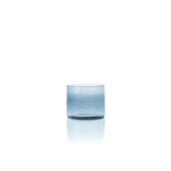 De azuurkleurige gehamerde lage tumbler - blauw