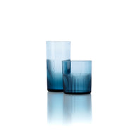 Azuurblauw geribbeld hoog drinkglas - blauw