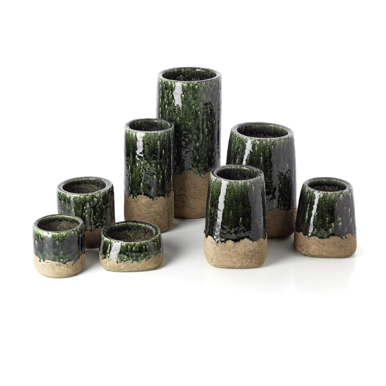 De Moss Bowl-plantenbak - betongroen - laag