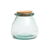 The Belly glazen pot - blauw - L