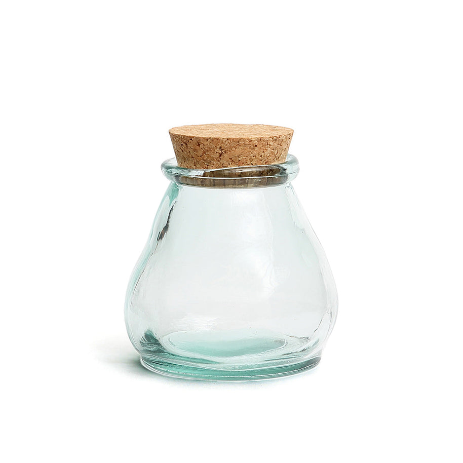 De Belly glazen pot - Blauw - M