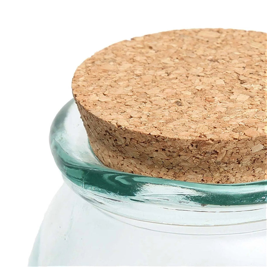 De Belly glazen pot - Blauw - S