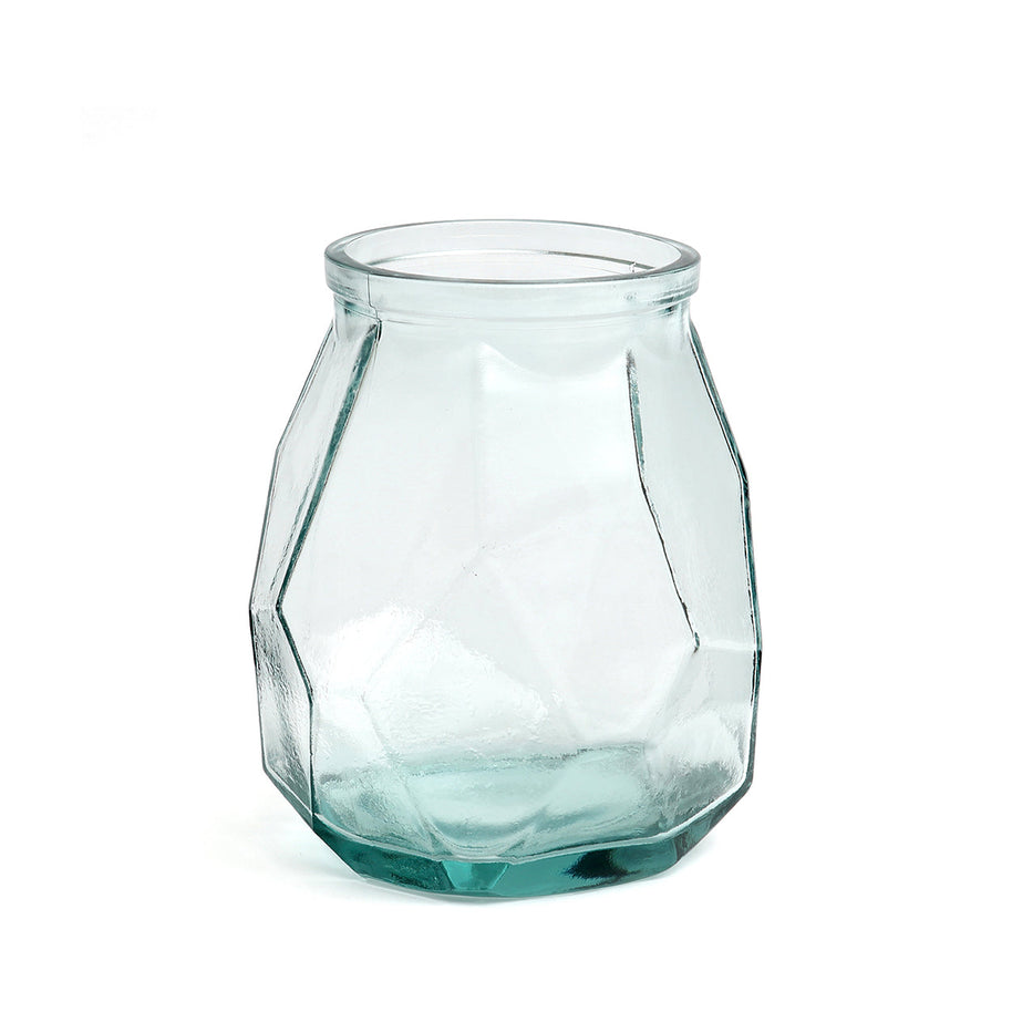 De brede origami-vaas - blauw