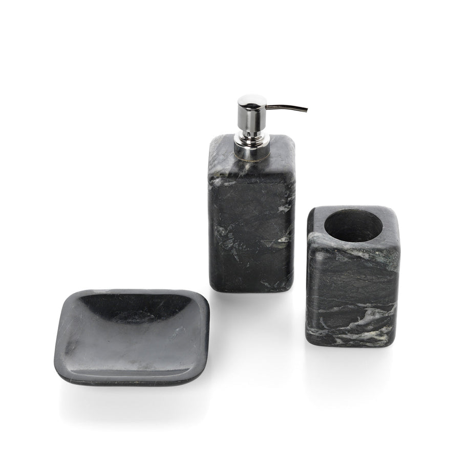 De marmeren zeepdispenser - marinezwart