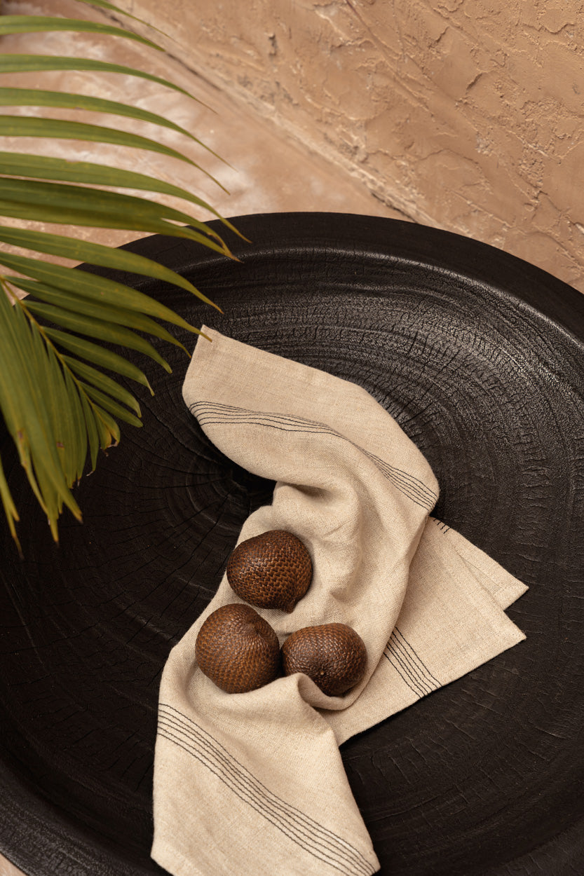 De Lint Biscuit-servet - natuurlijk zwart - 45x45