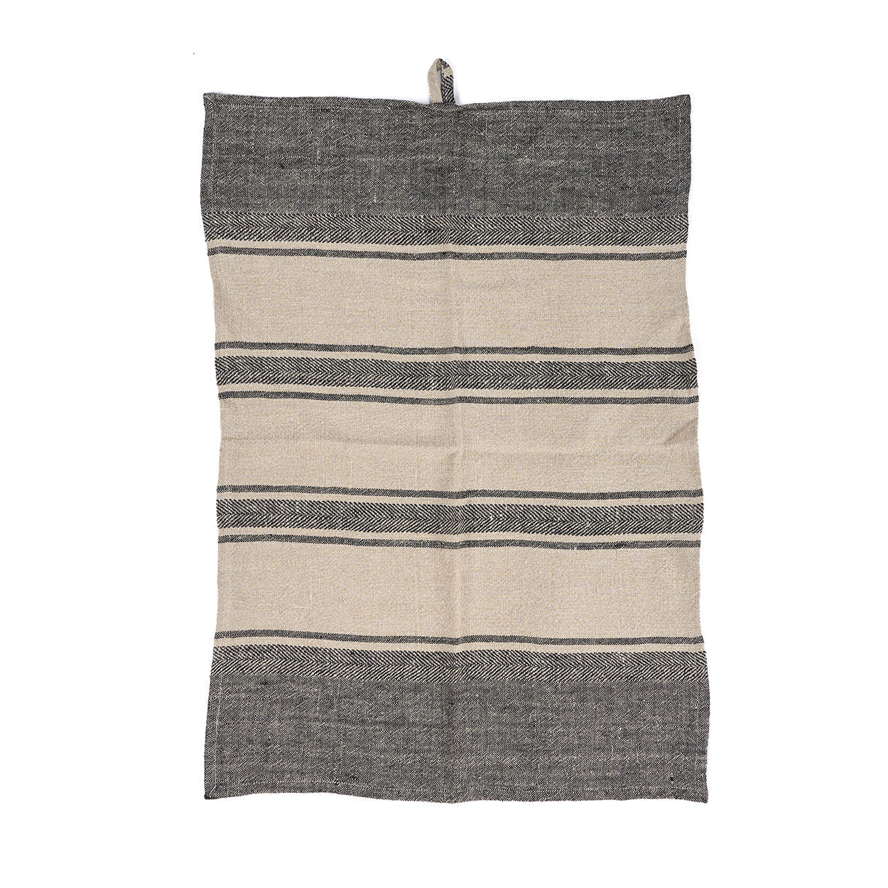 De Linnen Dash keukendoek - naturel/zwart - 50x70