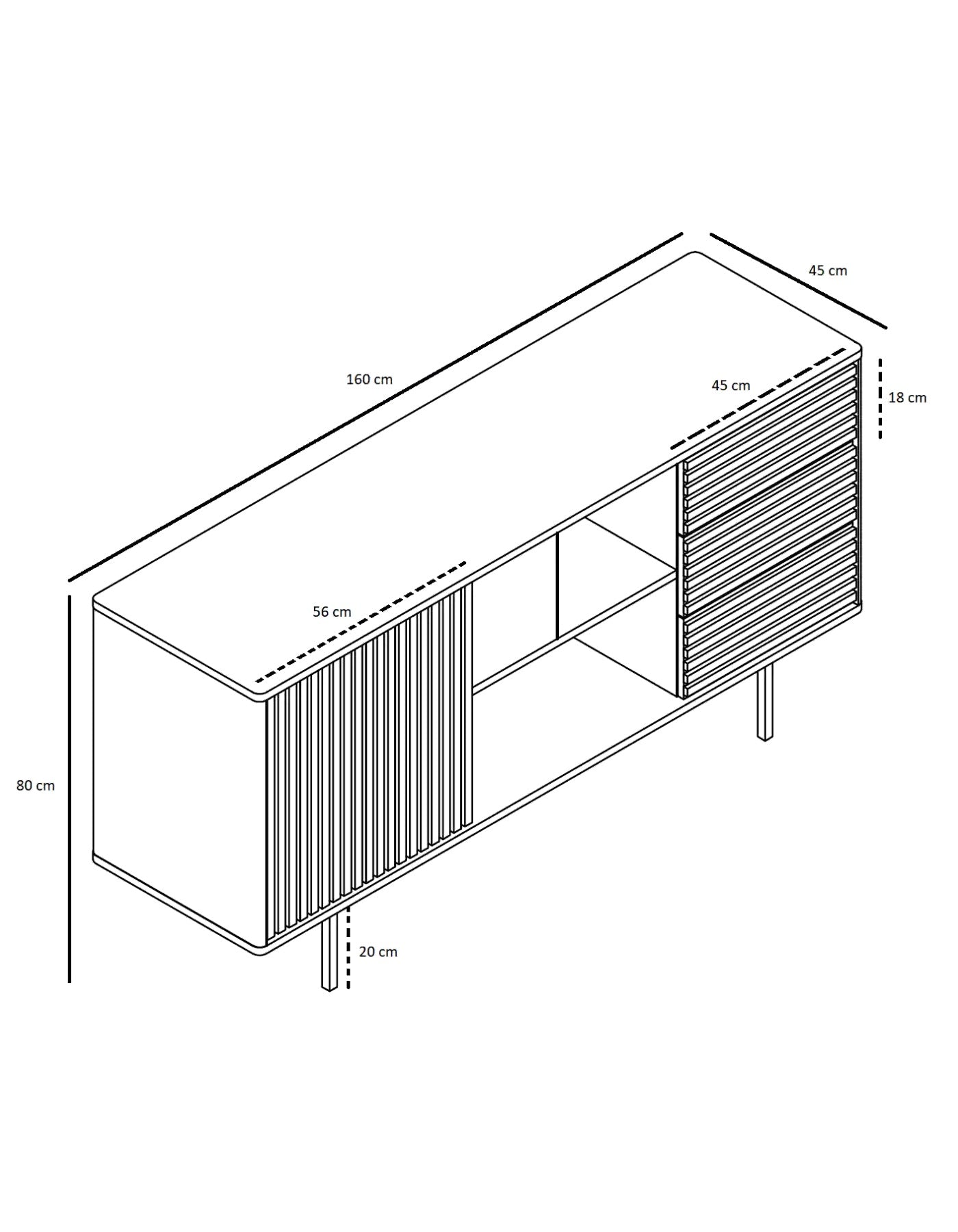 Sense dressoir - walnoot