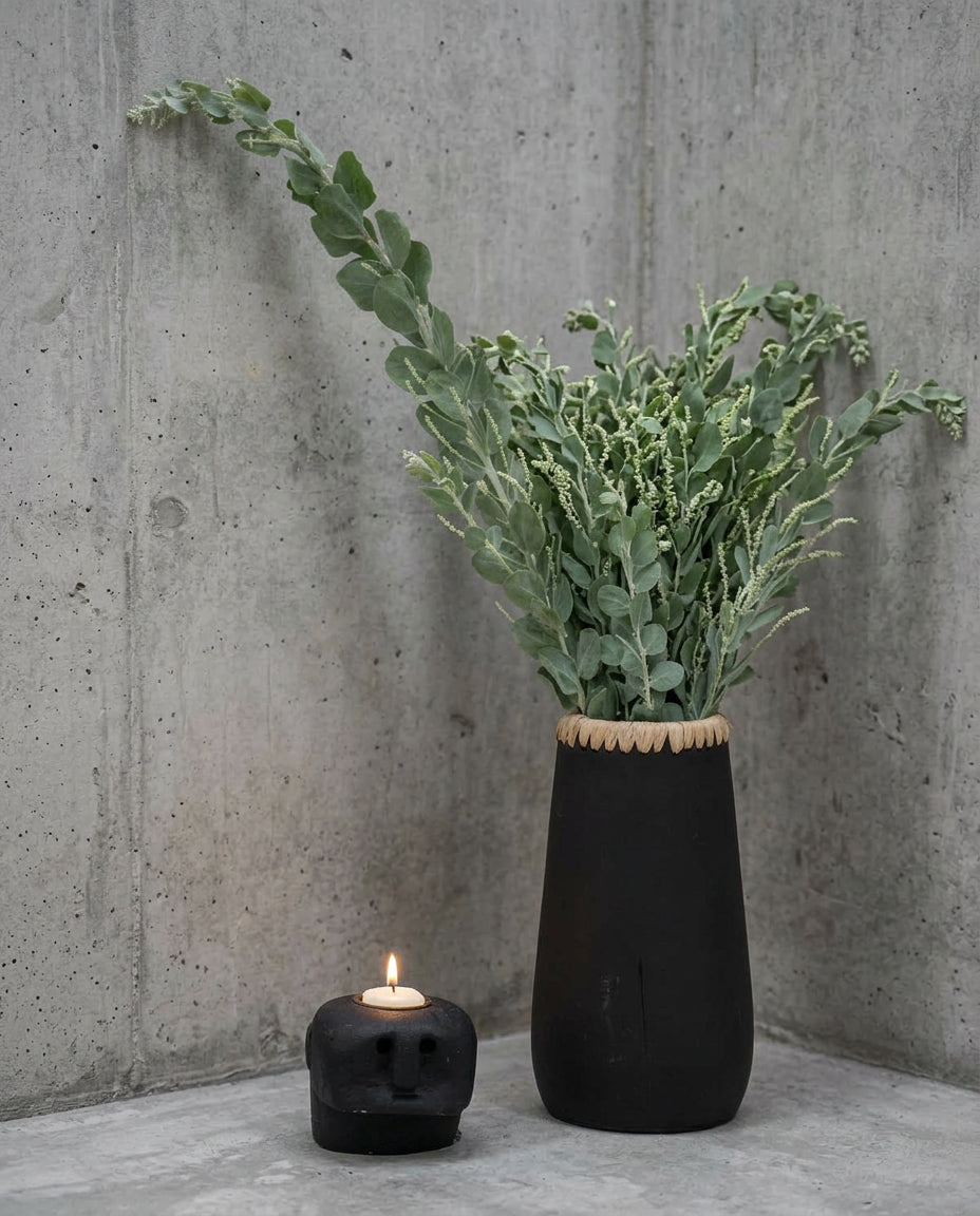 De Stiekeme Vaas - Zwart Naturel - M