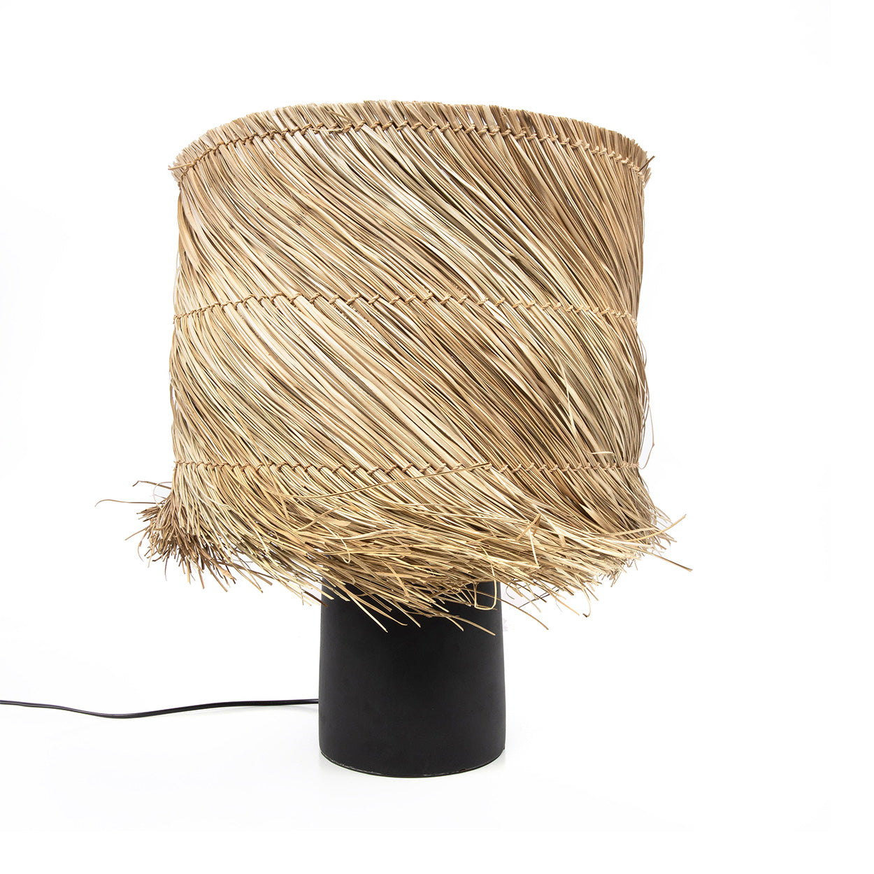 De Pandan tafellamp - zwart/naturel