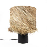 De Pandan tafellamp - zwart/naturel