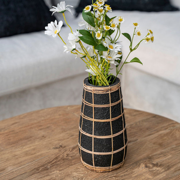De Cutie Vaas - Zwart/Naturel - L