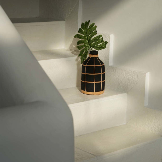 De Whoopy Vaas - Zwart/Naturel - L