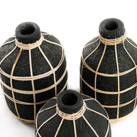 De Whoopy Vaas - Zwart/Naturel - L