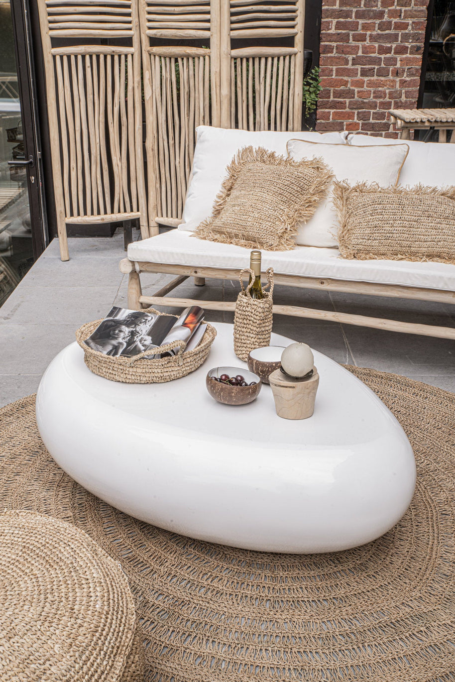De raffia mand-dienbladen - naturel - S