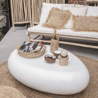 De raffia mand-dienbladen - naturel - S