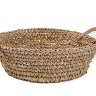De raffia mand-dienbladen - naturel - S