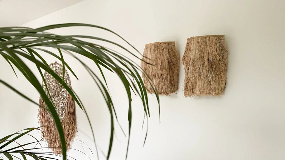 De Abaca wandlamp - naturel - S