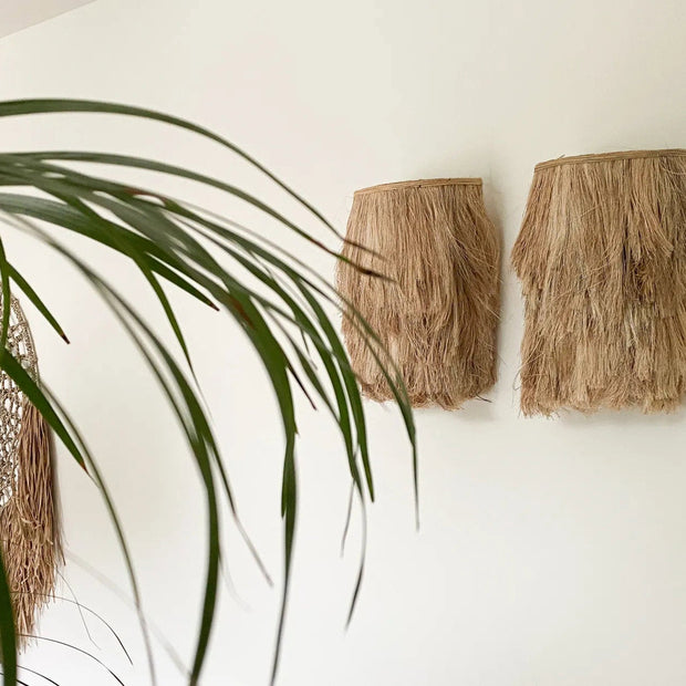 De Abaca wandlamp - naturel - S
