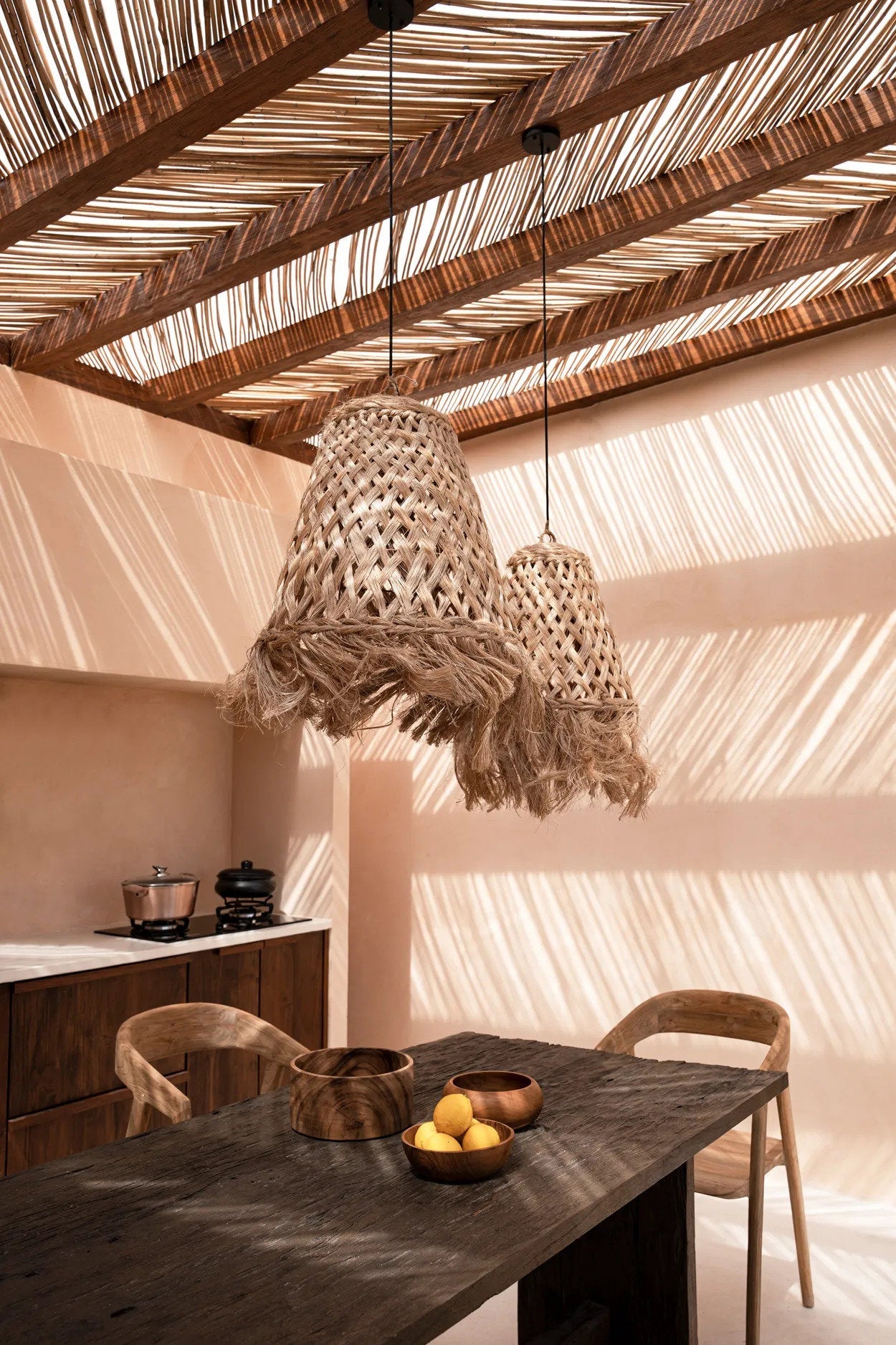 De Abaca kwallenhanger - naturel - M