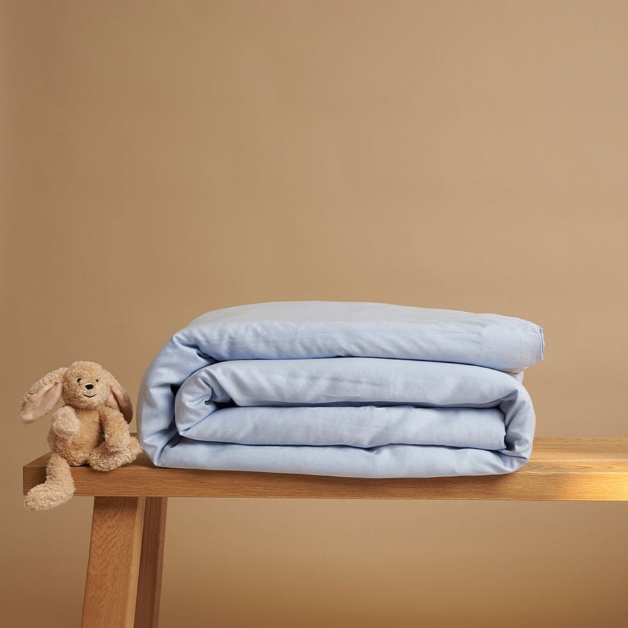 Coco & Cici - Kinderen - TENCEL Twill Dekbedovertrek Lichtblauw | + 1 kussensloop 60x70 - 1 kussensloop 60x70