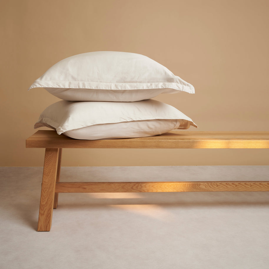Coco & Cici - TENCEL - Twill kussensloop beige - 1 kussensloop 50x70 zonder volant