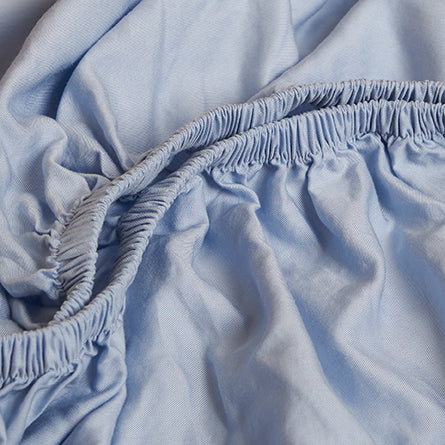 Coco & Cici - TENCEL - twill hoeslaken lichtblauw - 180x200x30