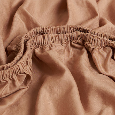 Coco & Cici - Tencel-twill hoeslaken 60 x 120 cm - 1-persoons beddengoed - kinderbeddengoed - lyocell - hypoallergeen en extra zacht - perzik