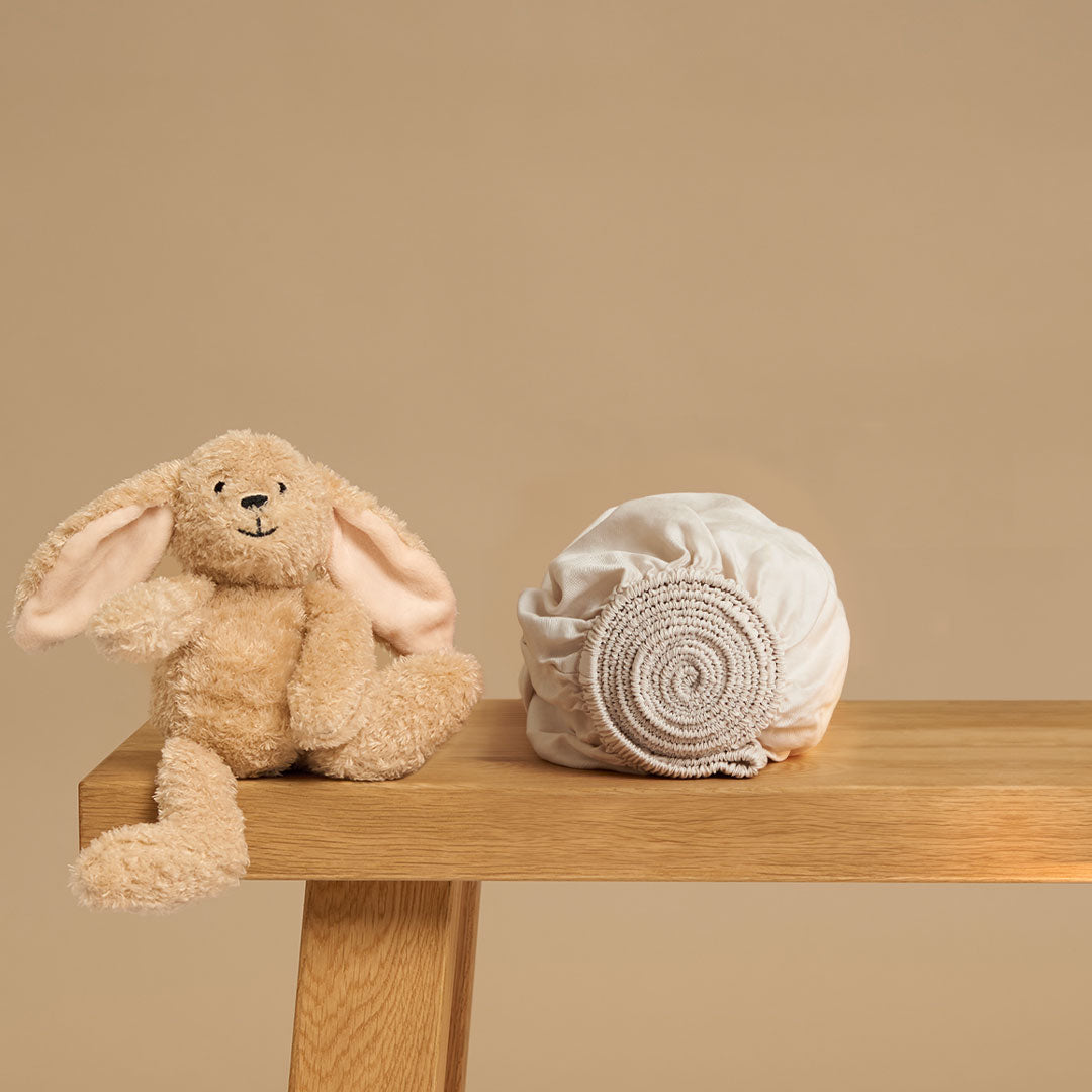 Coco & Cici - Kinderen - Hoeslaken TENCEL Twill Beige - 60x120x15
