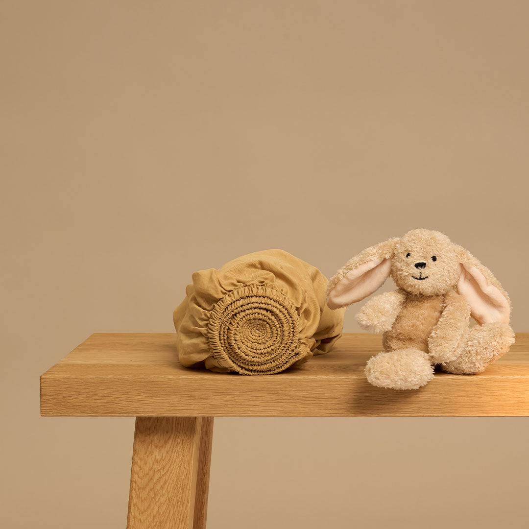 Coco & Cici - Kinderen - Hoeslaken TENCEL Twill Okergeel - 60x120x15