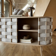 Vilten dressoir, naturel eiken, 160 cm