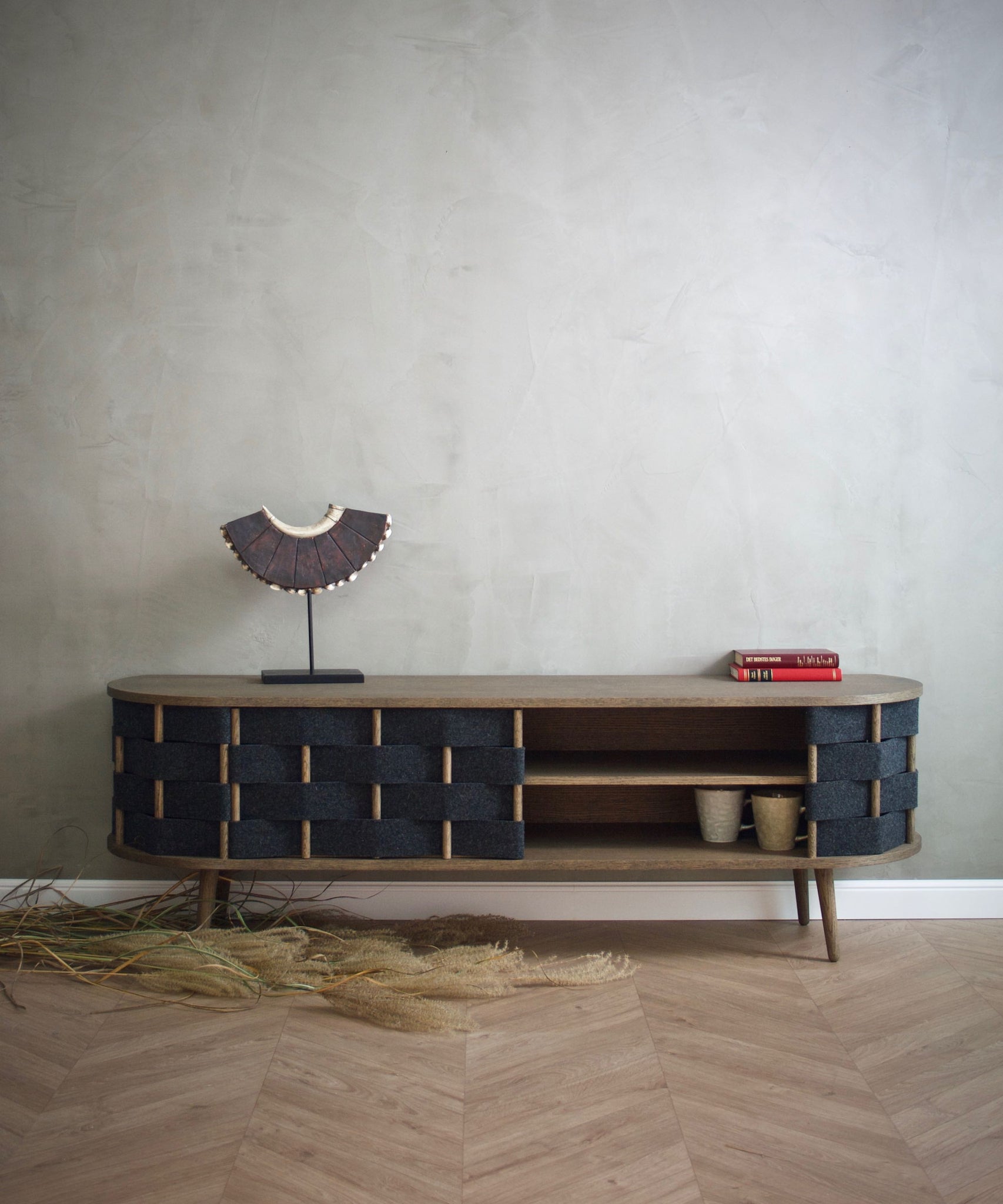 Vilt tv-meubel, naturel eiken, 160 cm