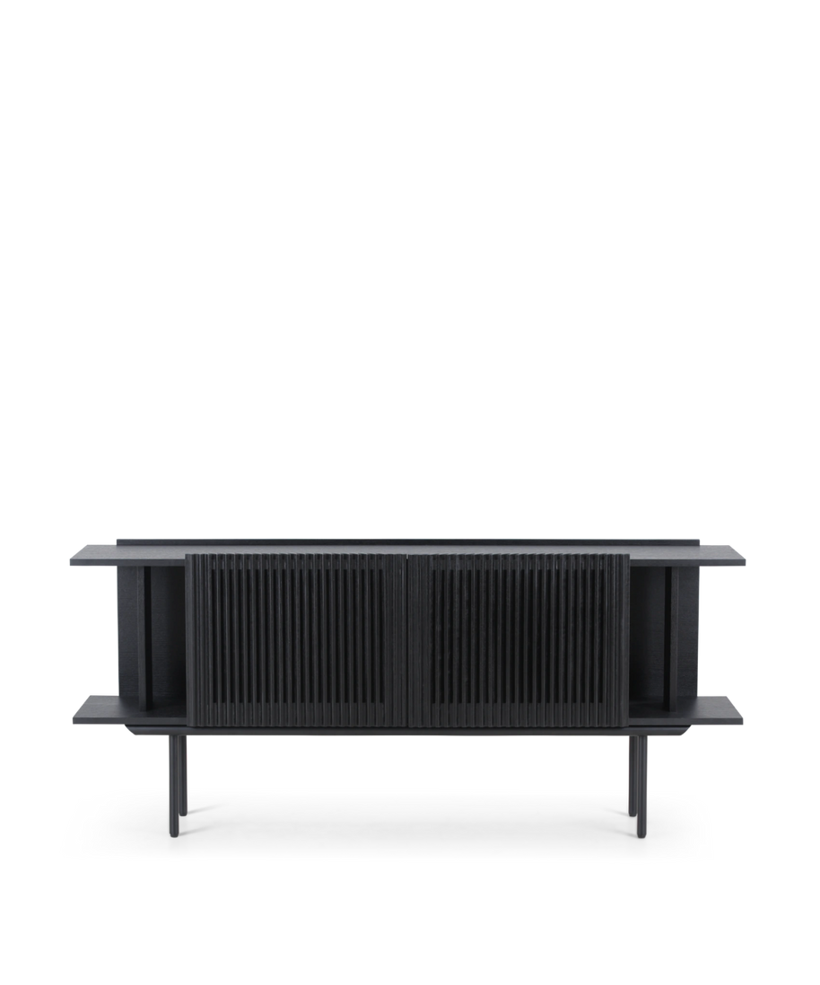 lamellen XL dressoir - zwart eiken