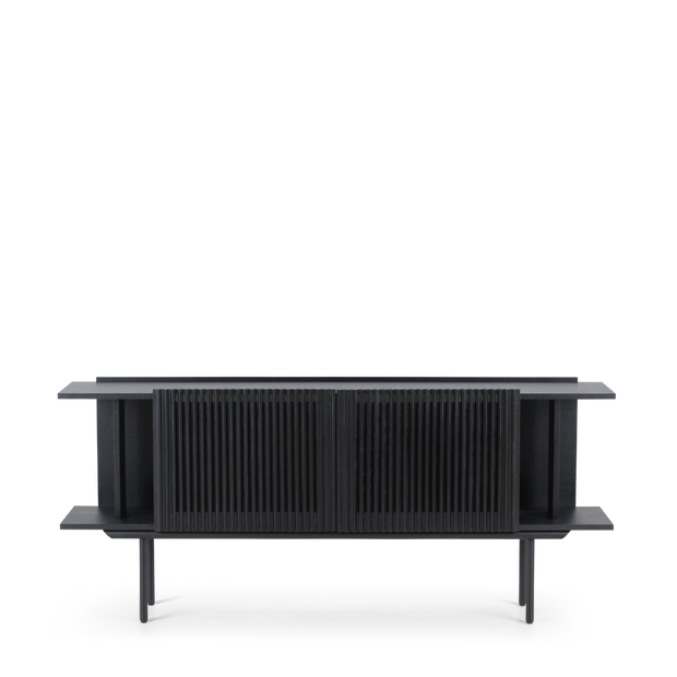 lamellen XL dressoir - zwart eiken