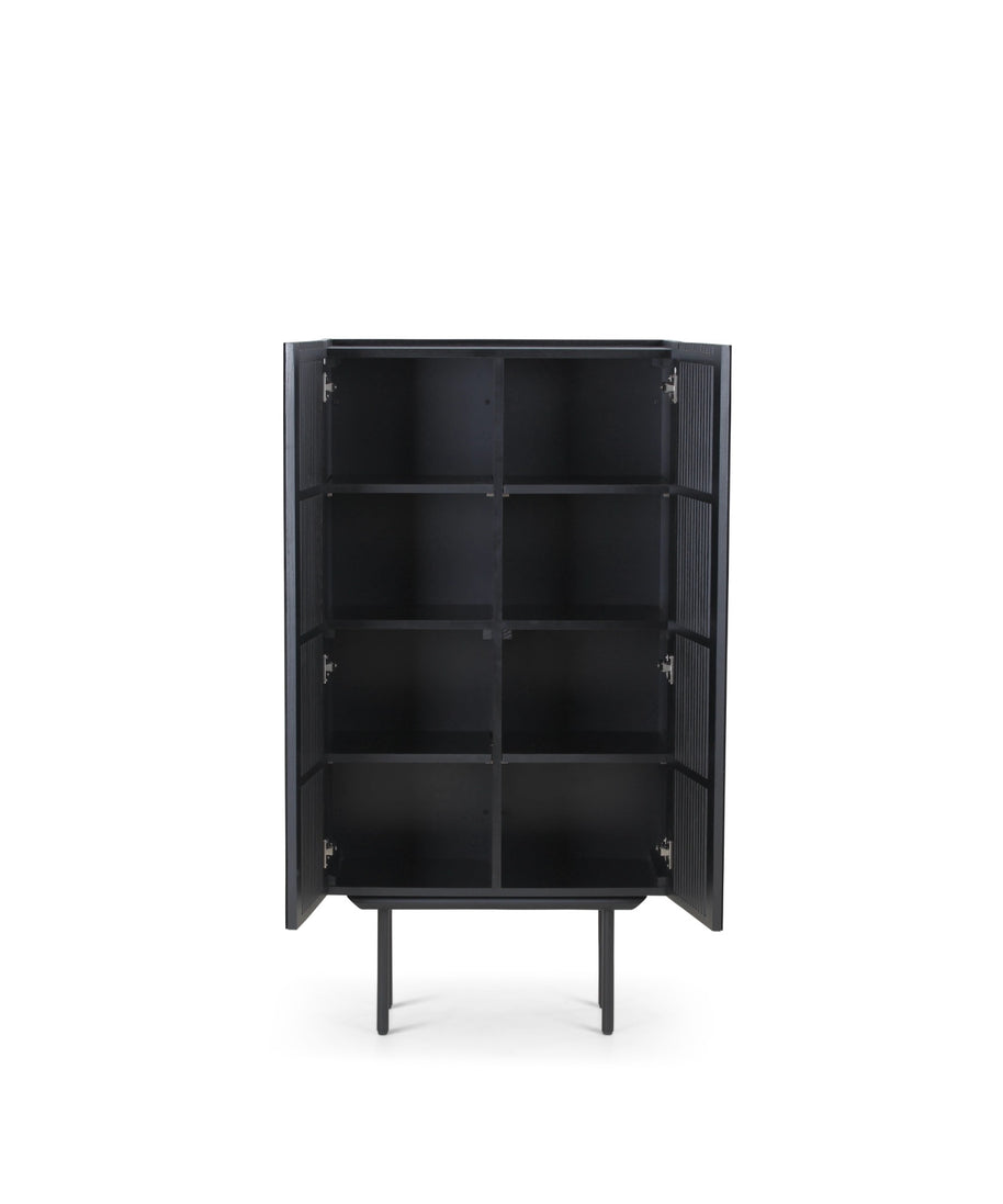 Louvre highboard - zwart eiken