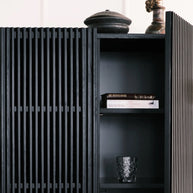 Louvre highboard - zwart eiken