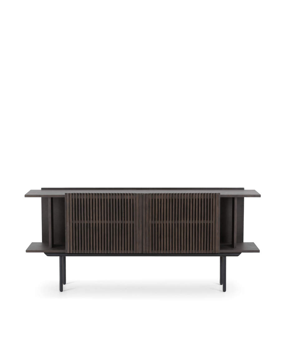 Groot dressoir met lamellen, gerookt eiken - Louvre