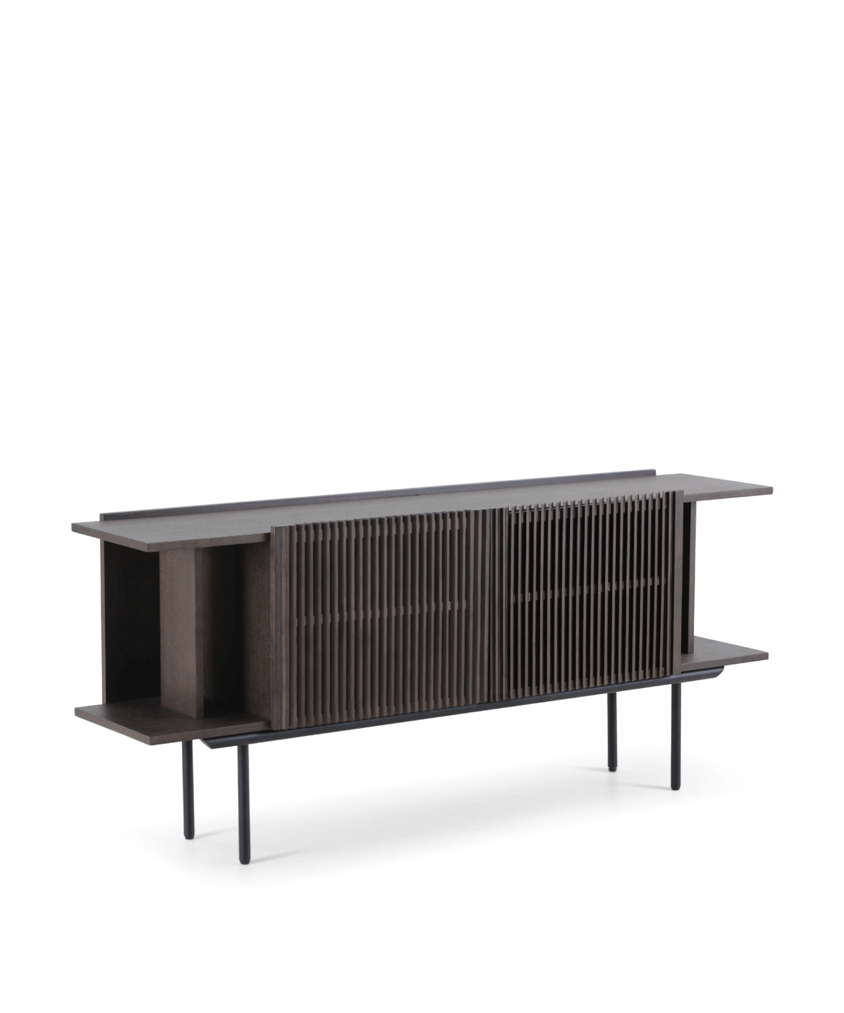Groot dressoir met lamellen, gerookt eiken - Louvre