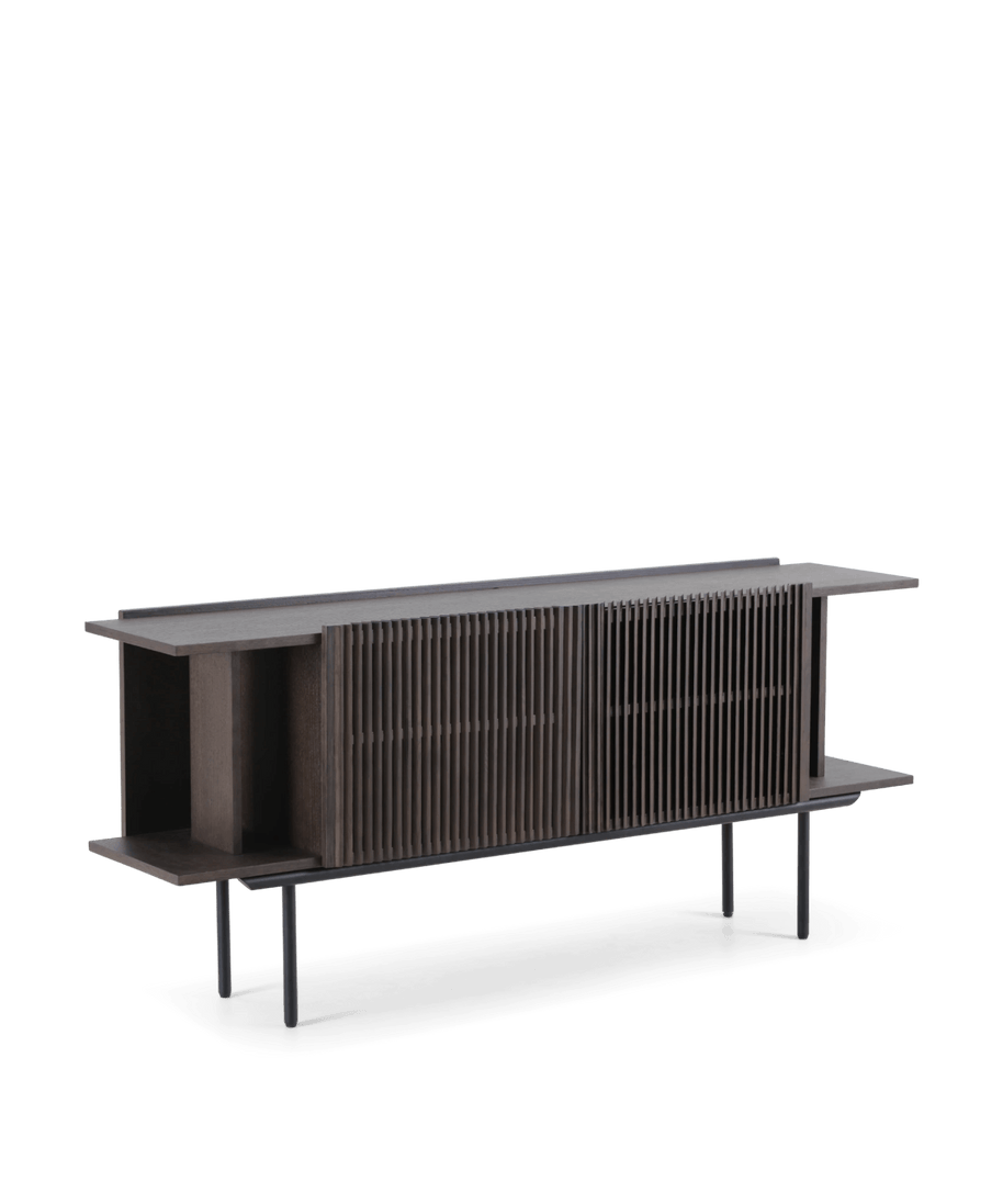 Groot dressoir met lamellen, gerookt eiken - Louvre