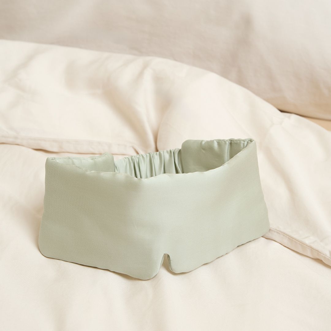 Coco & Cici Satijn Slaapmasker Grijs/Groen S/M