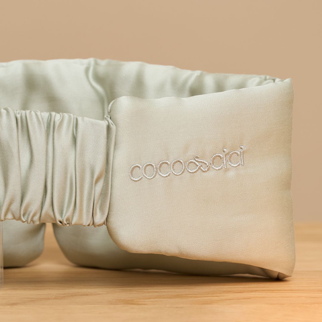 Coco & Cici Satijn Slaapmasker Grijs/Groen S/M