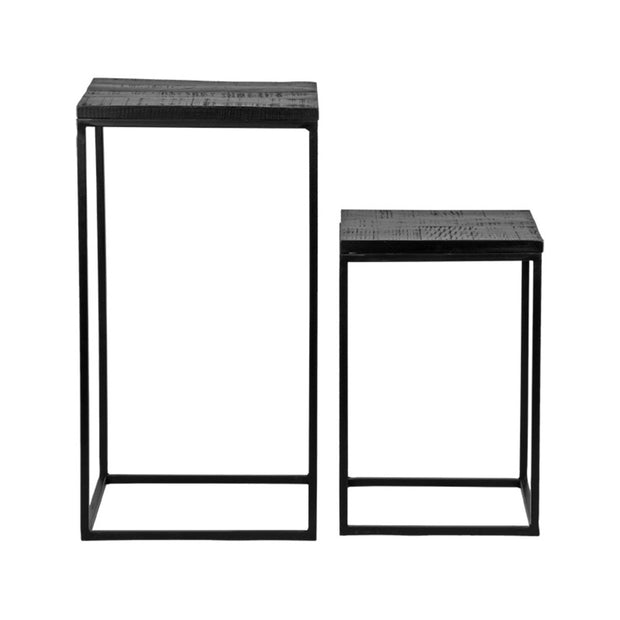 LABEL51 Bijzettafel Vintage - Zwart - Mangohout - One Size