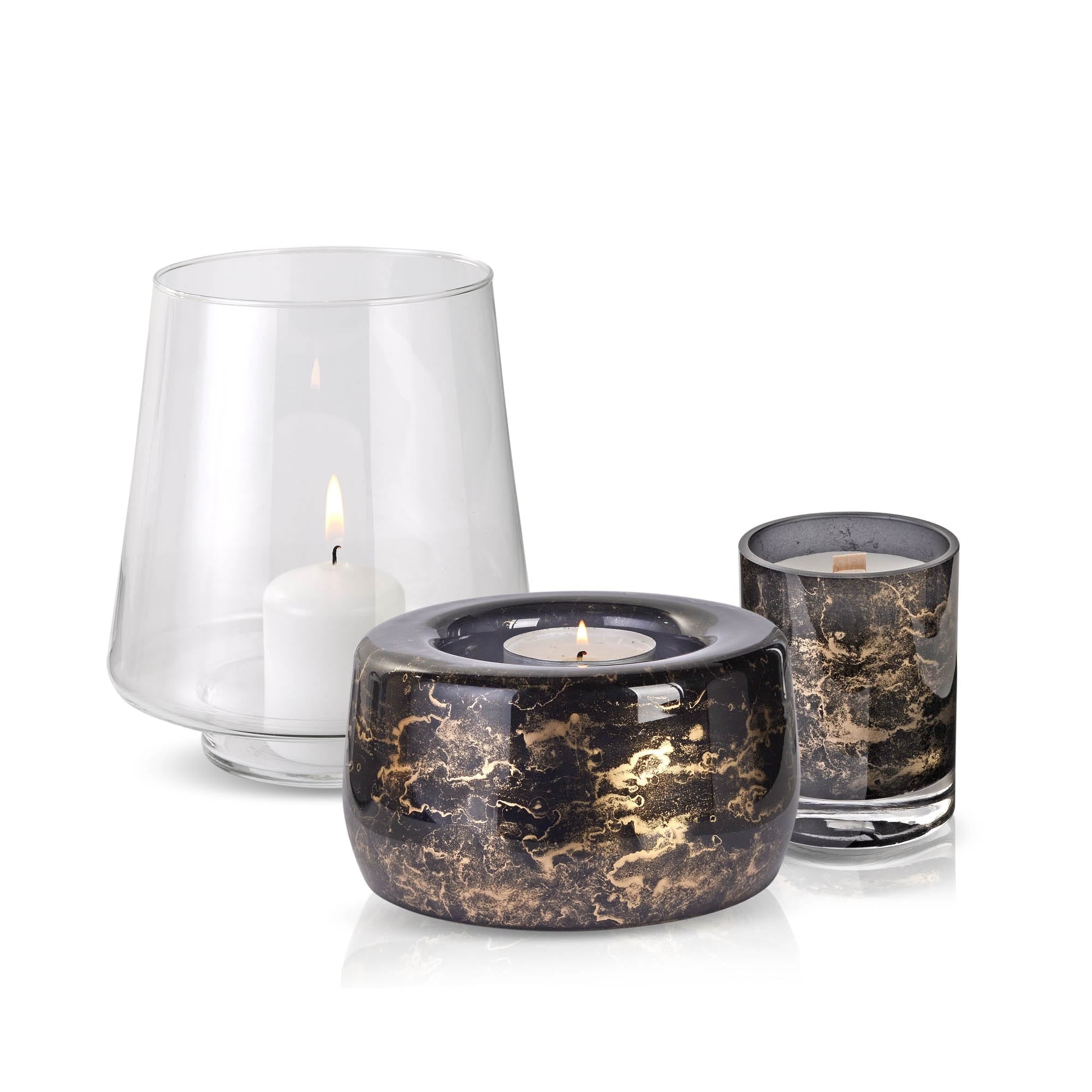 Terroso® Geurlamp Zwart - Marmerglas - Elegant ontwerp