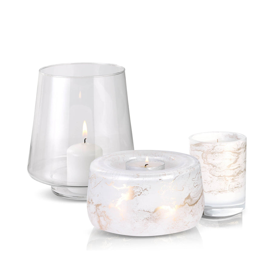 Terroso® Witte geurlamp - marmerglas - elegant ontwerp