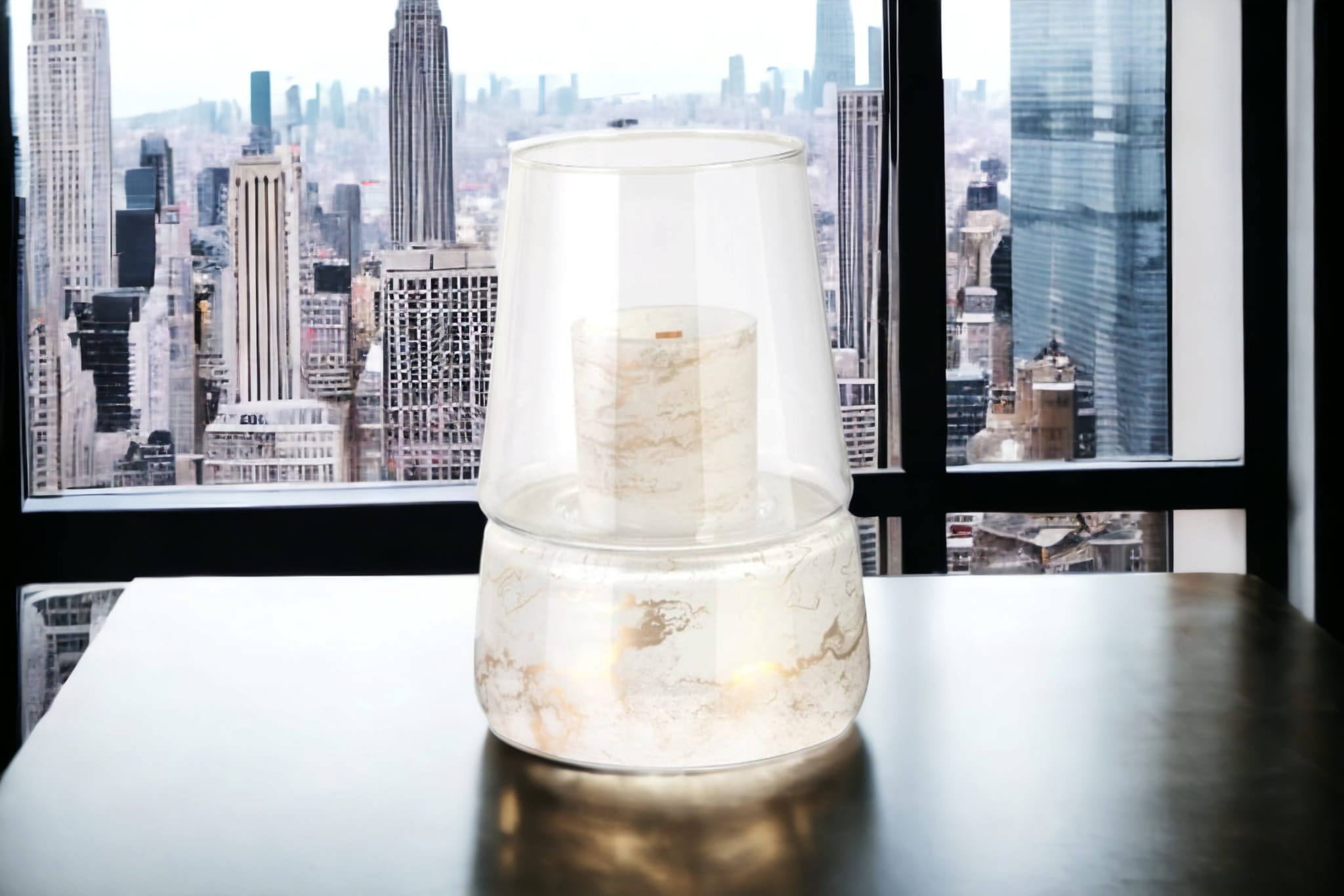 Terroso® Witte geurlamp - marmerglas - elegant ontwerp